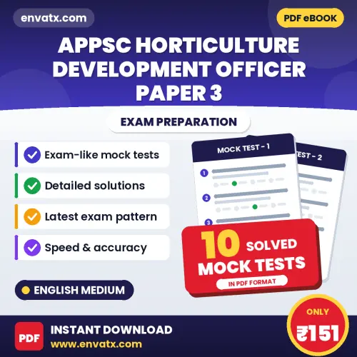 Download 10 APPSC Horticulture Development Officer Paper 3 Mock Tests PDF (English) Based on the Latest Exam Pattern