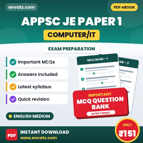 Best MCQ eBook for APPSC JE (Computer/IT) Paper 1 Exam in English | Selected Questions with Answer Key