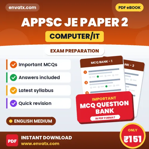 Buy APPSC JE (Computer/IT) Paper 2 Exam Objective Type Questions eBook in English – Latest Pattern MCQ Collection