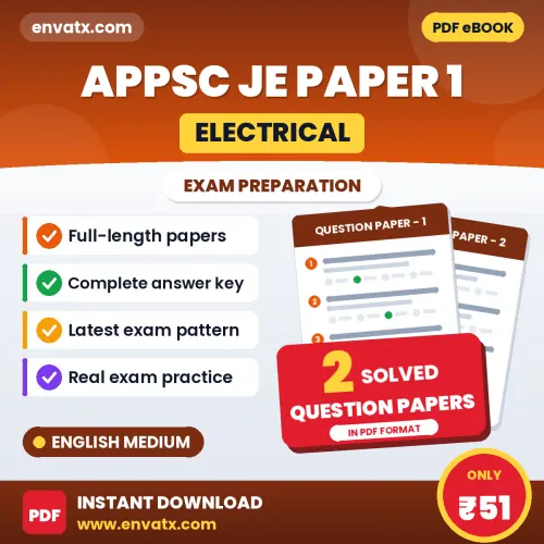 Boost Your APPSC JE (Electrical) Paper 1 Exam Score with 2 Solved Question Papers in English – PDF eBook