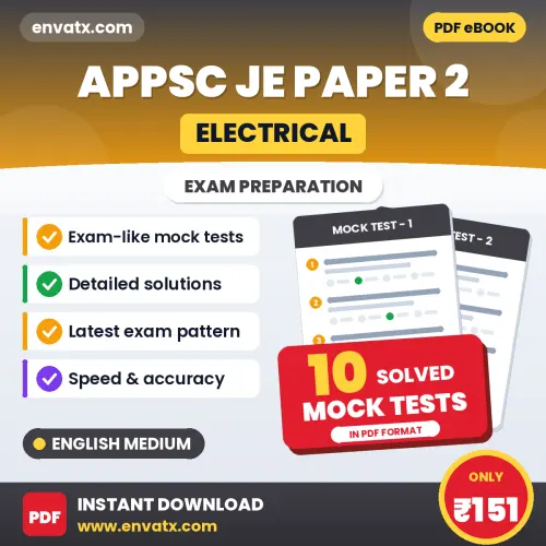 Boost Your APPSC JE (Electrical) Paper 2 Exam Score with 10 Solved Mock Tests in English – PDF eBook