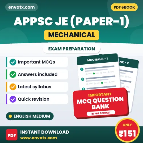 Prepare for APPSC JE (Mechanical) (Paper-1) Exam with Multiple Choice Questions & Answers PDF in English