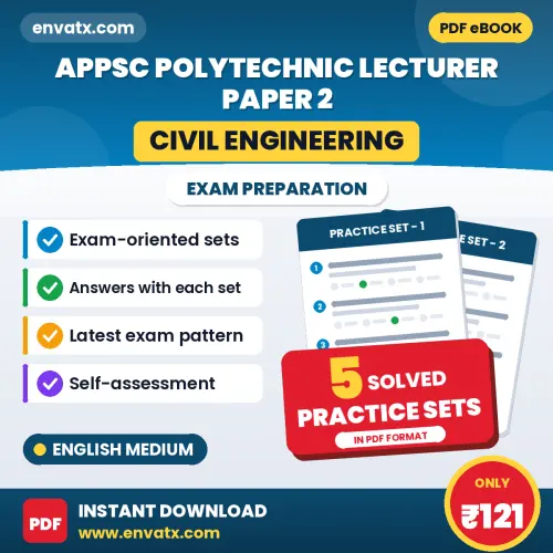 Download 5 APPSC Polytechnic Lecturer Paper 2 (Civil Engineering) Practice Sets PDF (English) Based on the Latest Exam Pattern