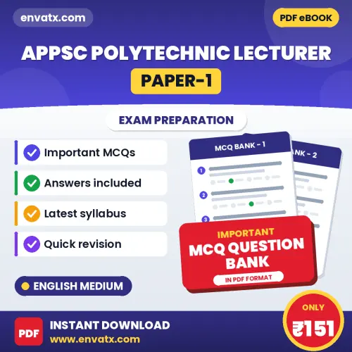 Buy APPSC Polytechnic Lecturer (Paper-1) Exam Objective Type Questions eBook in English – Latest Pattern MCQ Collection