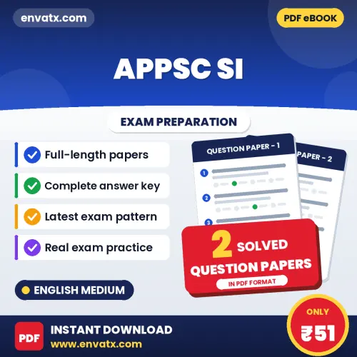 2 Question Papers for APPSC SI Exam in English | Solved Practice eBook – Instant PDF Download