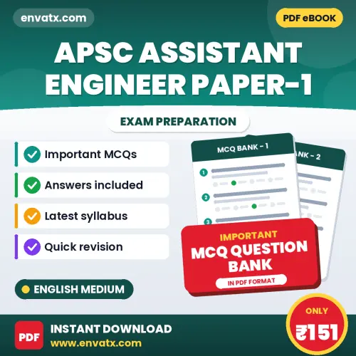 APSC Assistant Engineer Paper-1 Important MCQs with Answers (English) – Digital Question Bank for Exam Preparation