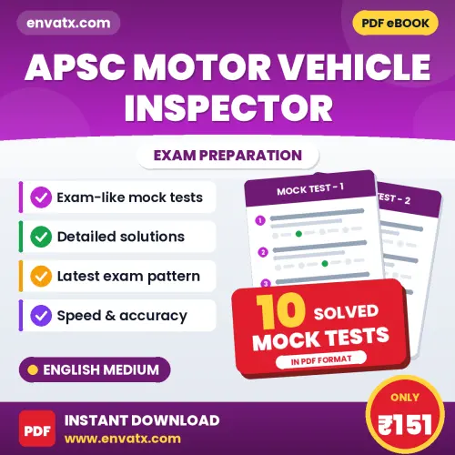 Boost Your APSC Motor Vehicle Inspector Exam Score with 10 Solved Mock Tests in English – PDF eBook
