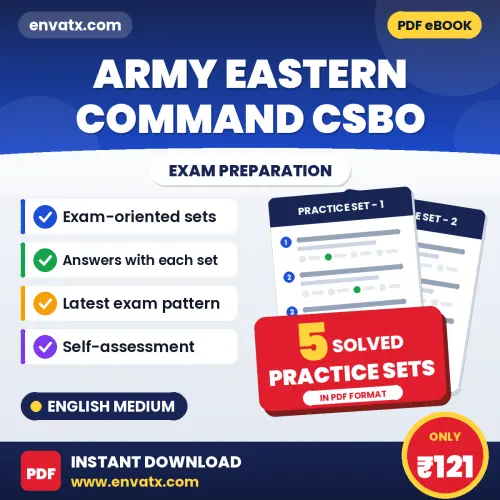 Test Your Army Eastern Command CSBO Exam Preparation – 5 Solved Practice Sets in PDF Format (English)