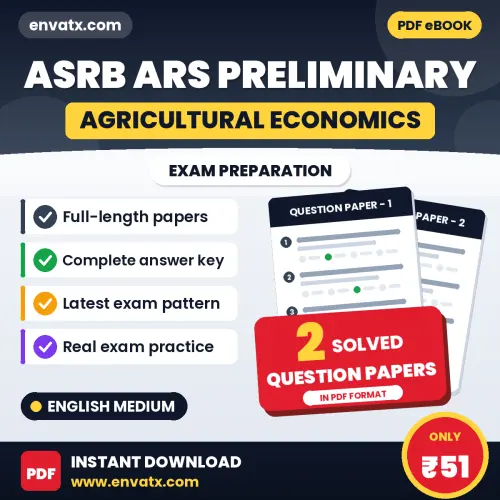 Download 2 ASRB ARS (Agricultural Economics) Preliminary Question Papers PDF (English) Based on the Latest Exam Pattern
