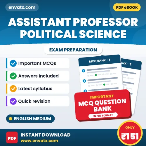Best MCQ eBook for Assistant Professor Political Science Exam in English | Selected Questions with Answer Key