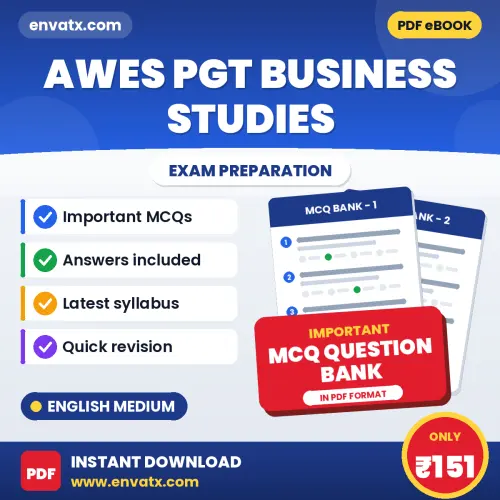 Buy AWES PGT Business Studies Exam Objective Type Questions eBook in English – Latest Pattern MCQ Collection