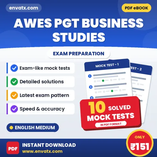Test Your AWES PGT Business Studies Exam Preparation – 10 Solved Mock Tests in PDF Format (English)