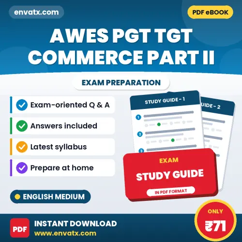 Download AWES PGT TGT Commerce Part II Preparation Book PDF (English) with Important Questions & Answers