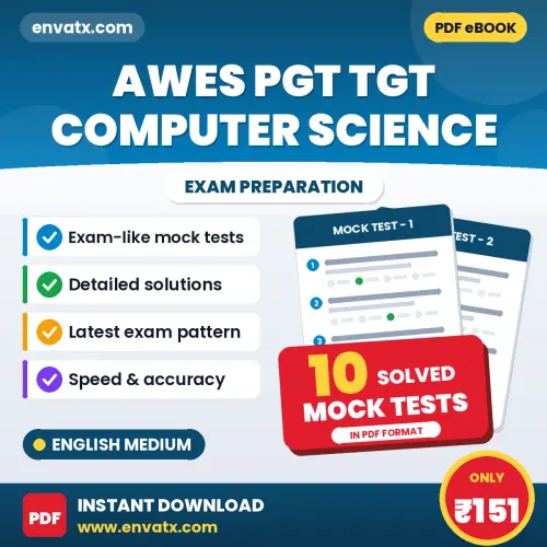 Boost Your AWES PGT TGT Computer Science Exam Score with 10 Solved Mock Tests in English – PDF eBook