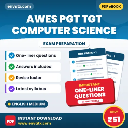 Revise AWES PGT TGT Computer Science Exam Faster with Important One-Liner Questions & Answers PDF in English