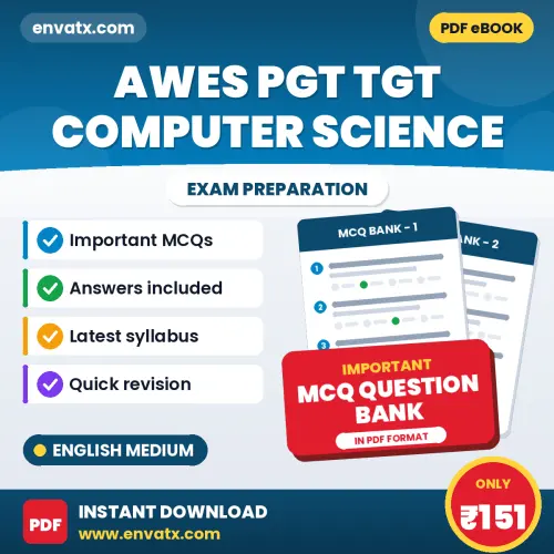 Crack AWES PGT TGT Computer Science Exam with This MCQ Practice Book PDF in English – Instant Download