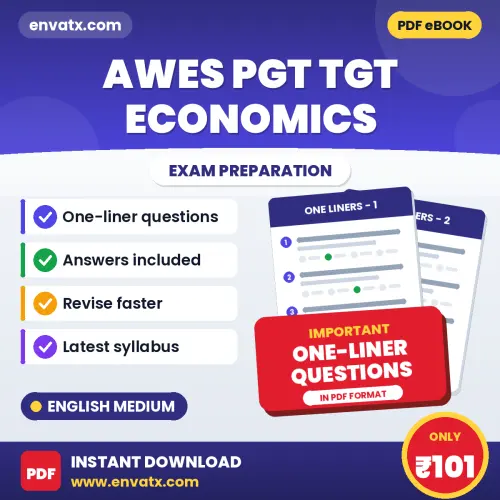 Download AWES PGT TGT Economics Exam One-Liner Question Bank (English) for Fast Revision