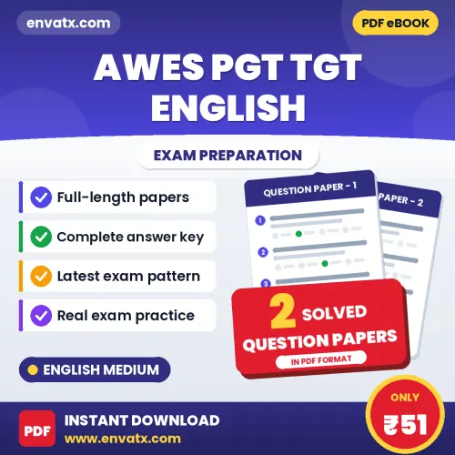 Boost Your AWES PGT TGT English Exam Score with 2 Solved Question Papers in English – PDF eBook