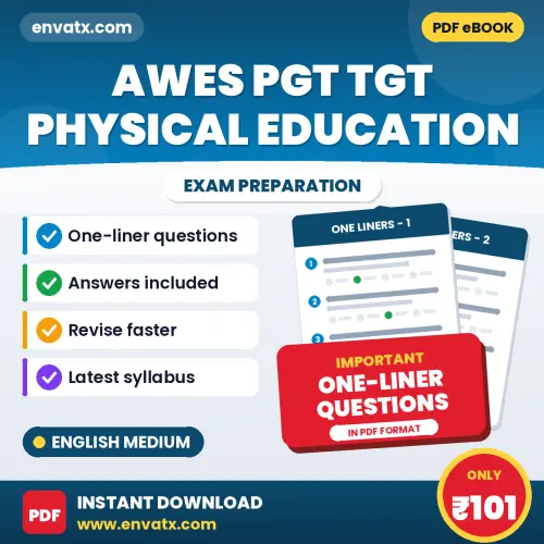 AWES PGT TGT Physical Education One-Liner Questions PDF in English – Quick Revision Book with Answers