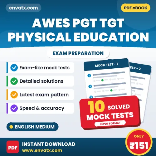 10 Mock Tests for AWES PGT TGT Physical Education Exam in English | Solved Practice eBook – Instant PDF Download