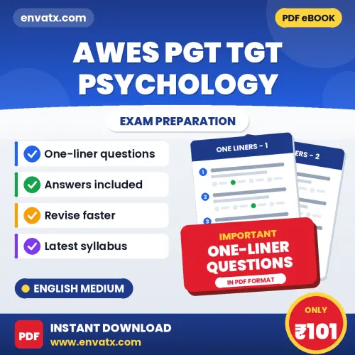 AWES PGT TGT Psychology One-Liner GK & Subject Questions eBook (English) – Instant PDF Download
