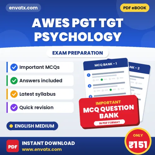 Buy AWES PGT TGT Psychology Exam Objective Type Questions eBook in English – Latest Pattern MCQ Collection