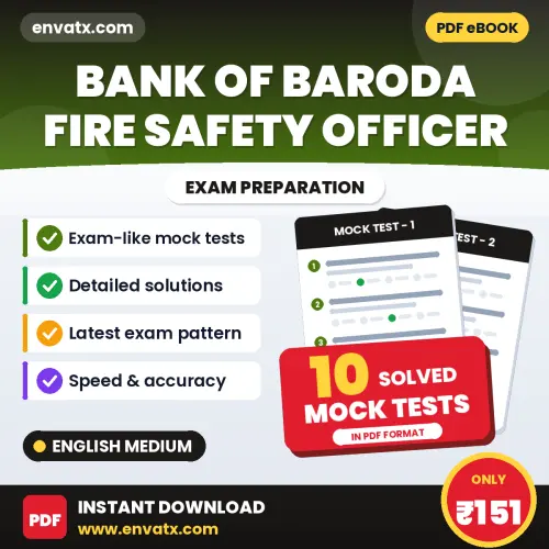 Practice for Bank of Baroda Fire Safety Officer Exam at Home – 10 Mock Tests PDF in English with Answers