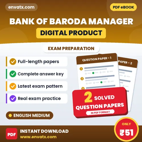 Practice for Bank of Baroda Manager (Digital Product) Exam at Home – 2 Question Papers PDF in English with Answers