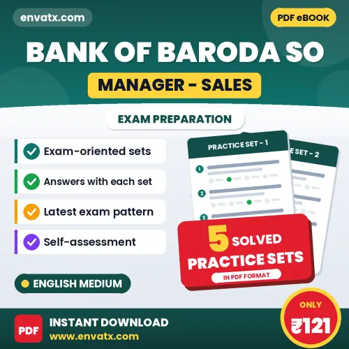 Practice for Bank of Baroda SO (Manager - Sales) Exam at Home – 5 Practice Sets PDF in English with Answers
