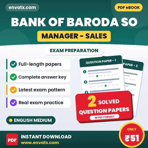 Practice for Bank of Baroda SO (Manager - Sales) Exam at Home – 2 Question Papers PDF in English with Answers