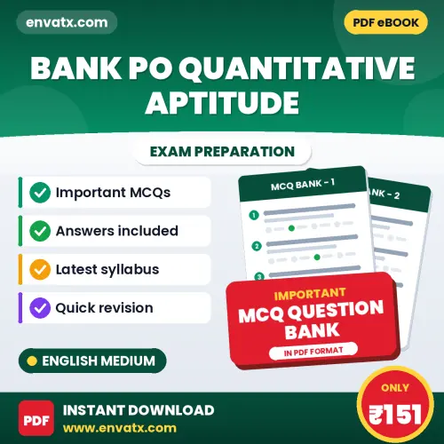 Buy Bank PO Quantitative Aptitude Exam Objective Type Questions eBook in English – Latest Pattern MCQ Collection