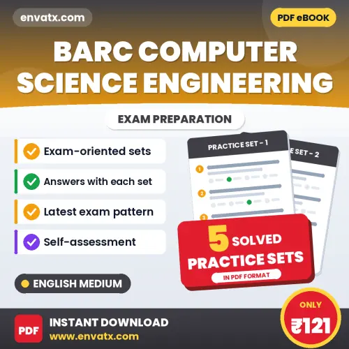 5 Practice Sets for BARC Computer Science Engineering Exam in English | Solved Practice eBook – Instant PDF Download