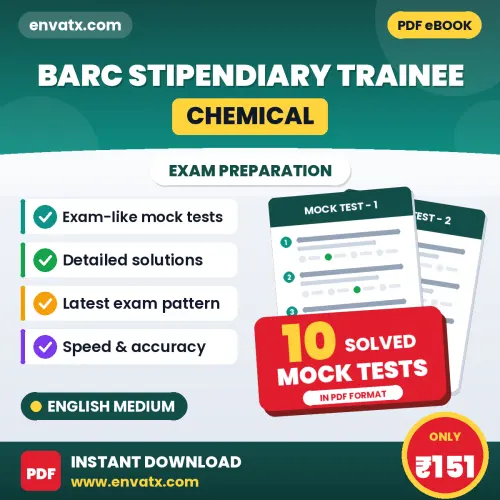 10 Mock Tests for BARC Stipendiary Trainee (Chemical) Exam in English | Solved Practice eBook – Instant PDF Download