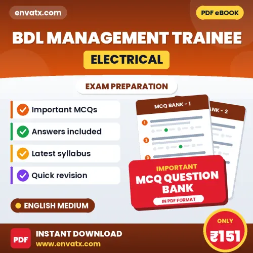 Buy BDL Management Trainee (Electrical) Exam Objective Type Questions eBook in English – Latest Pattern MCQ Collection