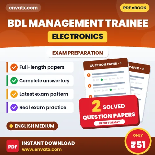 BDL Management Trainee (Electronics) Exam Question Paper Series (English): 2 Exam-Like Question Papers with Answers