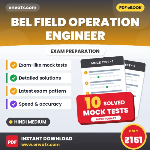 Boost Your BEL Field Operation Engineer Exam Score with 10 Solved Mock Tests in Hindi – PDF eBook