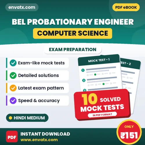 Test Your BEL Probationary Engineer (Computer Science) Exam Preparation – 10 Solved Mock Tests in PDF Format (Hindi)