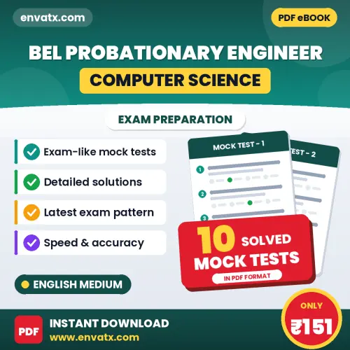 Practice for BEL Probationary Engineer (Computer Science) Exam at Home – 10 Mock Tests PDF in English with Answers