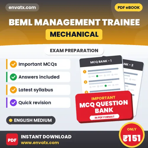 Best MCQ eBook for BEML Management Trainee Exam (Mechanical) in English | Selected Questions with Answer Key