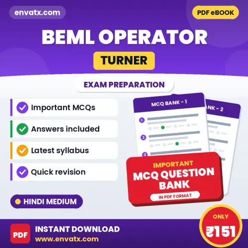 Download BEML Operator (Turner) Exam MCQ PDF in Hindi – Important Objective Questions with Answers