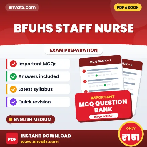 Download BFUHS Staff Nurse Exam MCQ PDF in English – Important Objective Questions with Answers