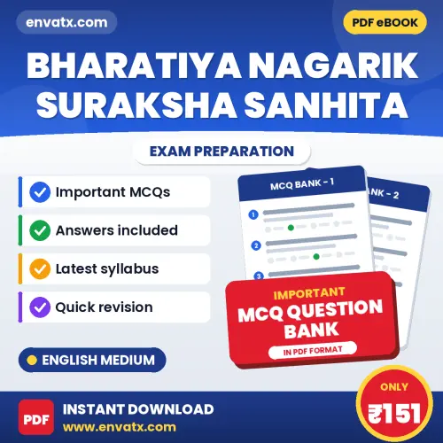 Crack Bharatiya Nagarik Suraksha Sanhita Exam with This MCQ Practice Book PDF in English – Instant Download