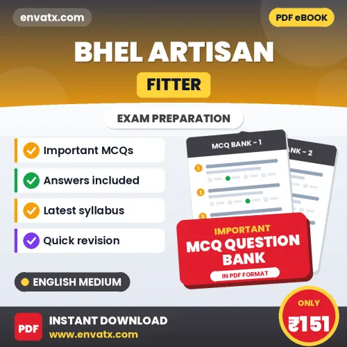 BHEL Artisan (Fitter) Solved MCQ Book PDF in English – Exam-Oriented Objective Questions for Quick Revision