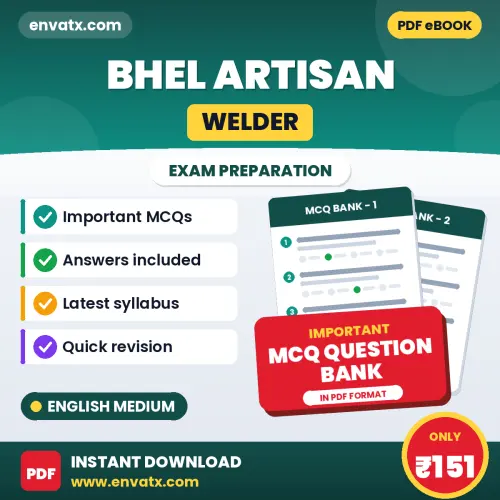 BHEL Artisan (Welder) Solved MCQ Book PDF in English – Exam-Oriented Objective Questions for Quick Revision