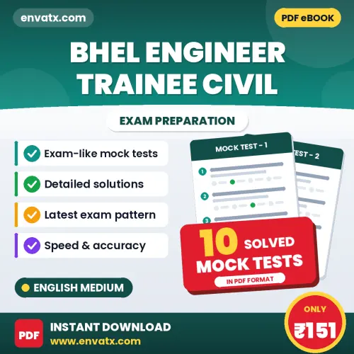 Practice for BHEL Engineer Trainee Civil Exam at Home – 10 Mock Tests PDF in English with Answers