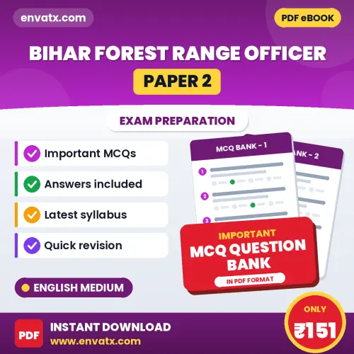 Bihar Forest Range Officer (Paper 2) Important MCQs with Answers (English) – Digital Question Bank for Exam Preparation