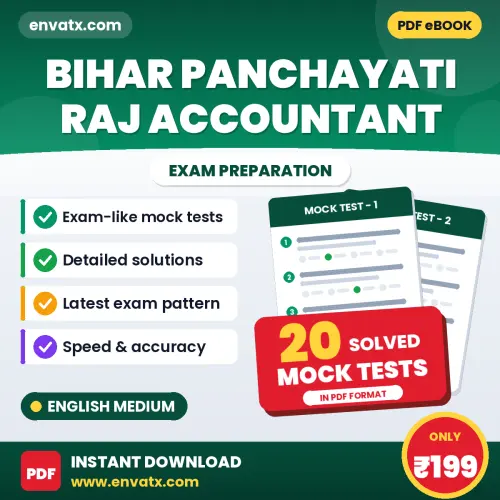 Test Your Bihar Panchayati Raj Accountant Exam Preparation – 20 Solved Mock Tests in PDF Format (English)