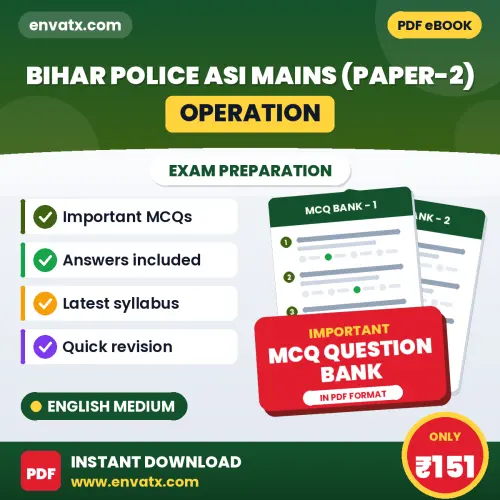 Best MCQ eBook for Bihar Police ASI (Operation) Mains (Paper-2) Exam in English | Selected Questions with Answer Key