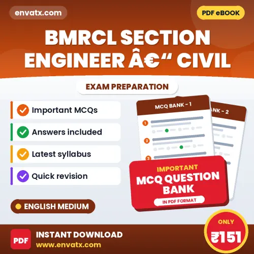 Buy BMRCL SECTION ENGINEER â€“ CIVIL Exam Objective Type Questions eBook in English – Latest Pattern MCQ Collection