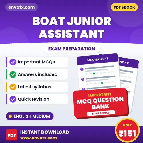 BOAT JUNIOR ASSISTANT Exam Objective Question Bank (English): Solved MCQs Based on the Latest Syllabus